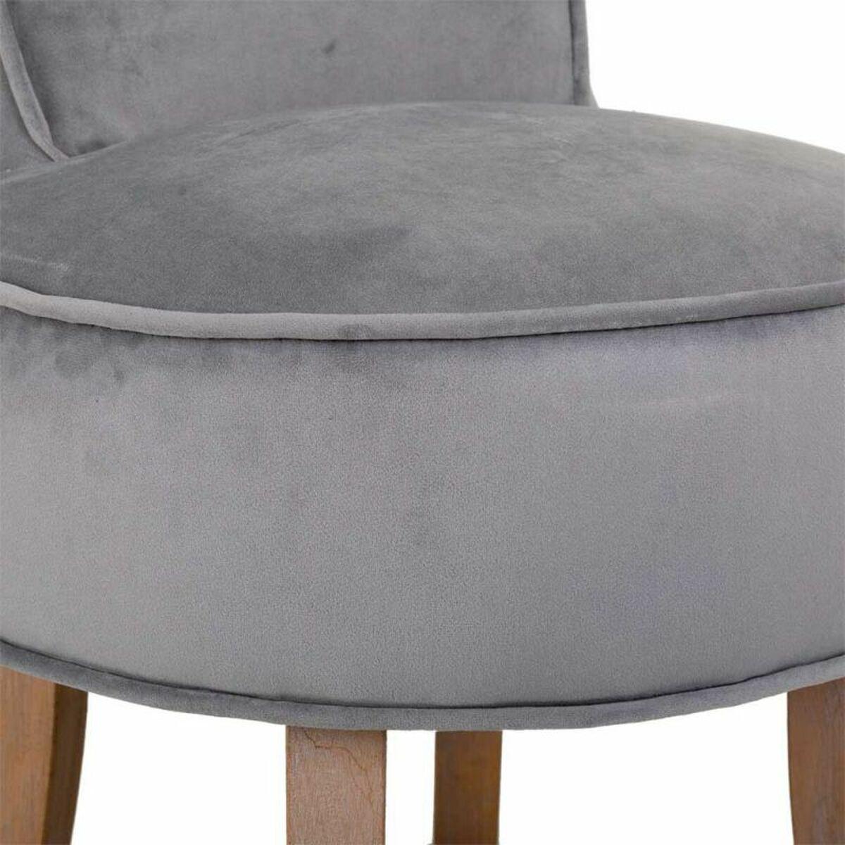 Banqueta Alexandra House Living Gris Terciopelo Goma 46 x 58 x 45 cm