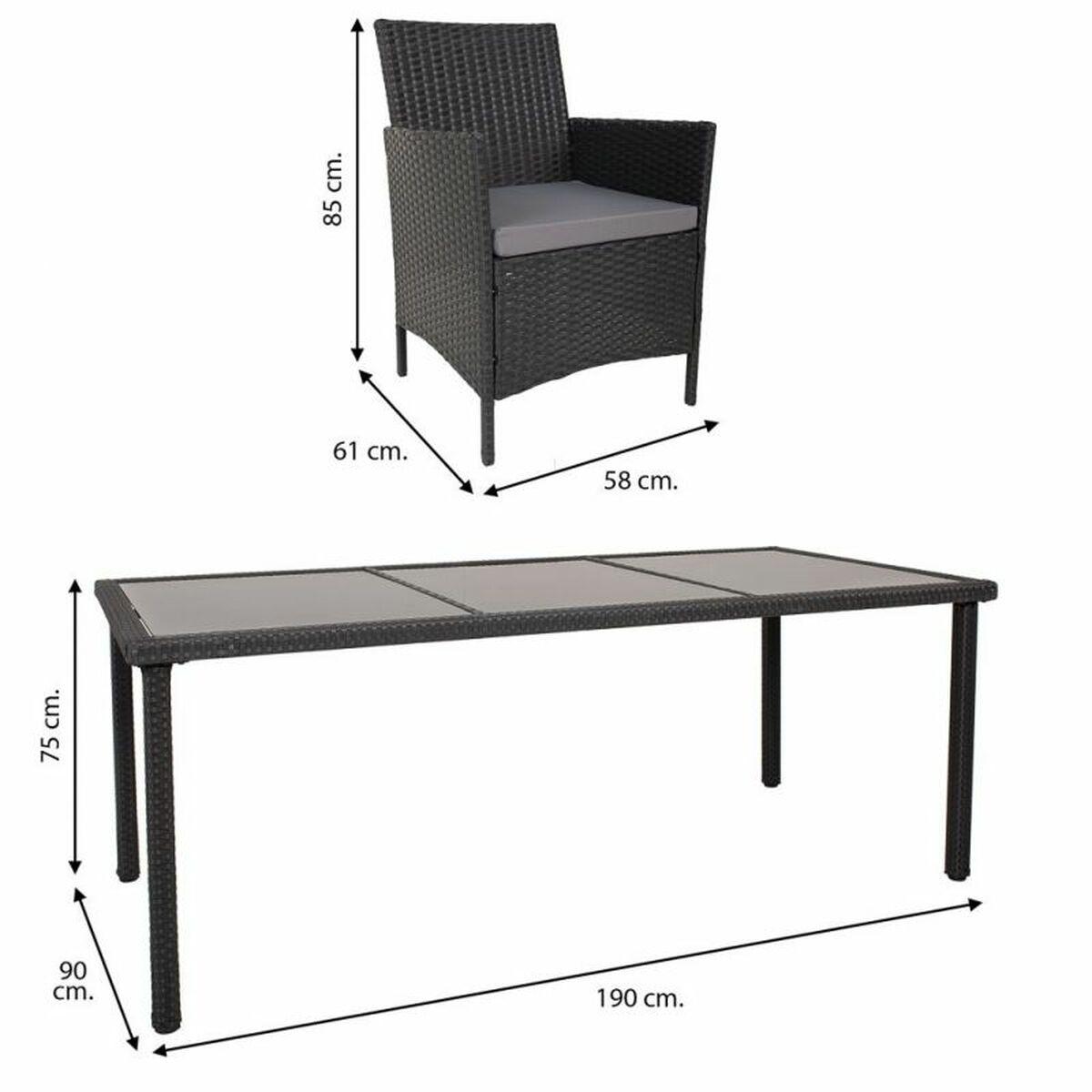 Muebles de Jardín Alexandra House Living Negro 61 x 85 x 58 cm 9 Piezas