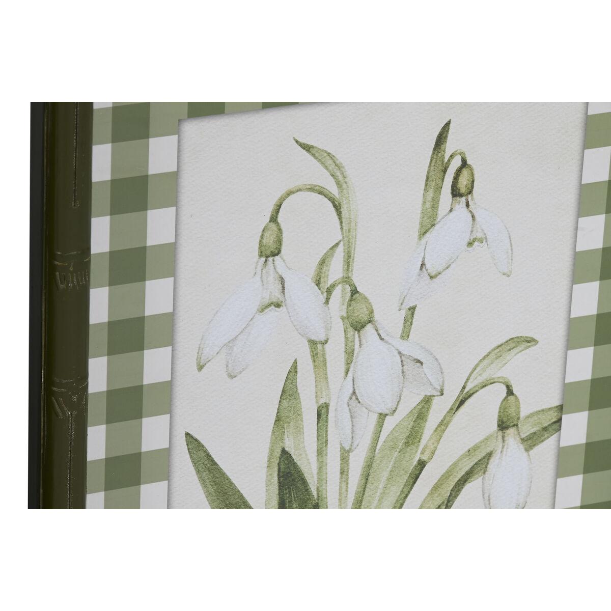 Cuadro Home ESPRIT Verde Beige Shabby Chic Plantas botánicas 30 x 2,5 x 40 cm (4 Unidades)