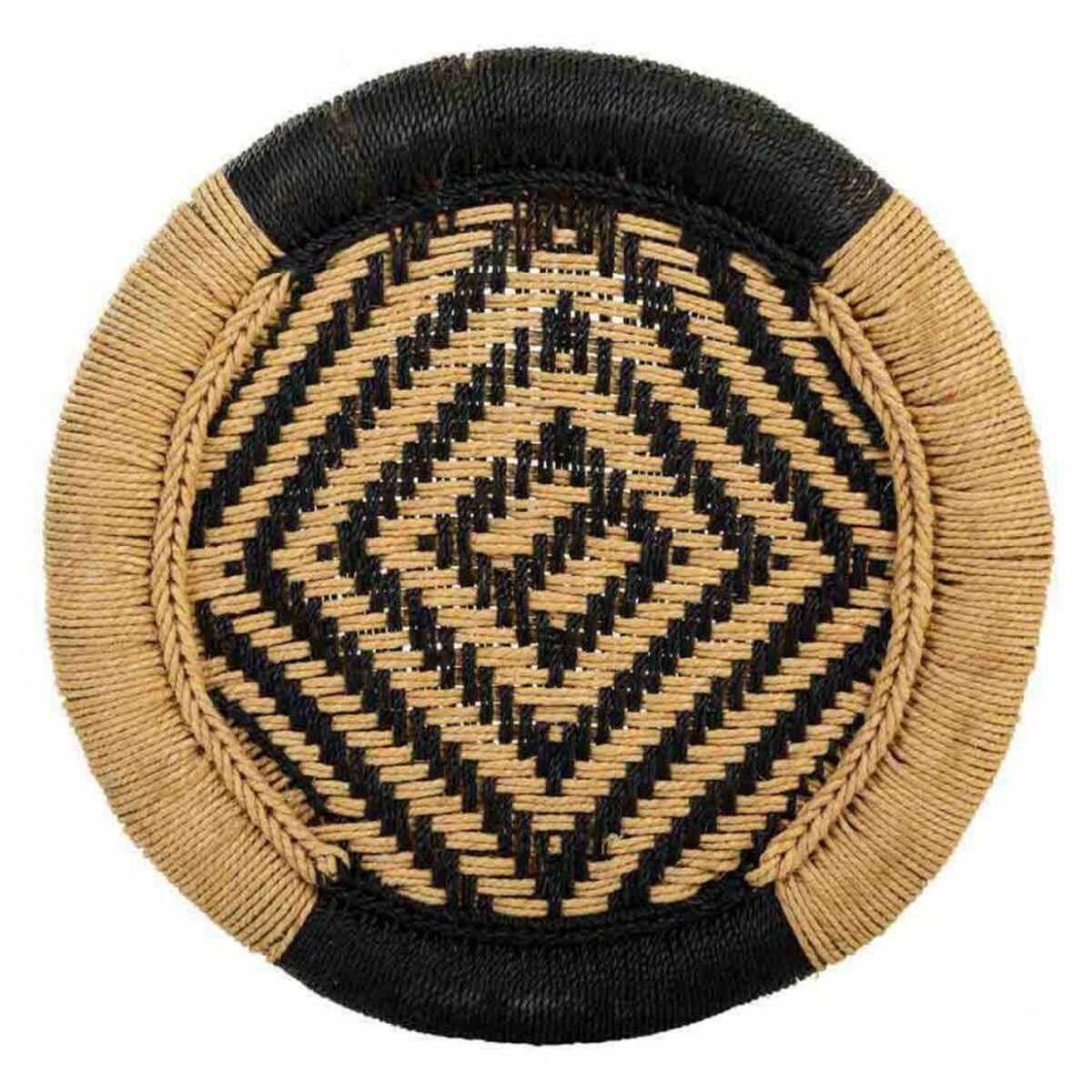Juego de taburetes Alexandra House Living Negro Natural Bambú Cuerda 38 x 38 x 38 cm 2 Piezas