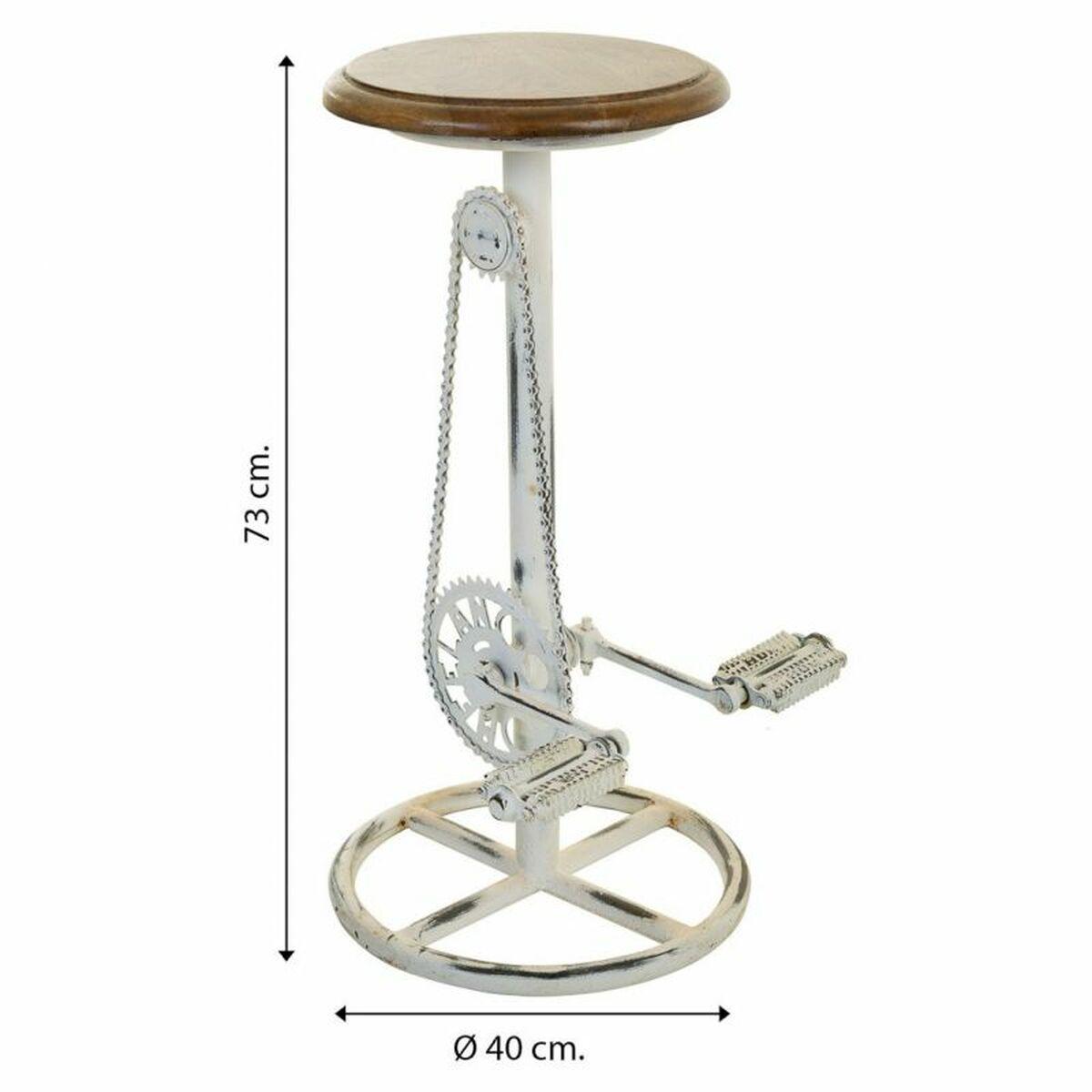 Taburete Alexandra House Living Blanco Café Metal Madera MDF 40 x 73 x 40 cm Pedales
