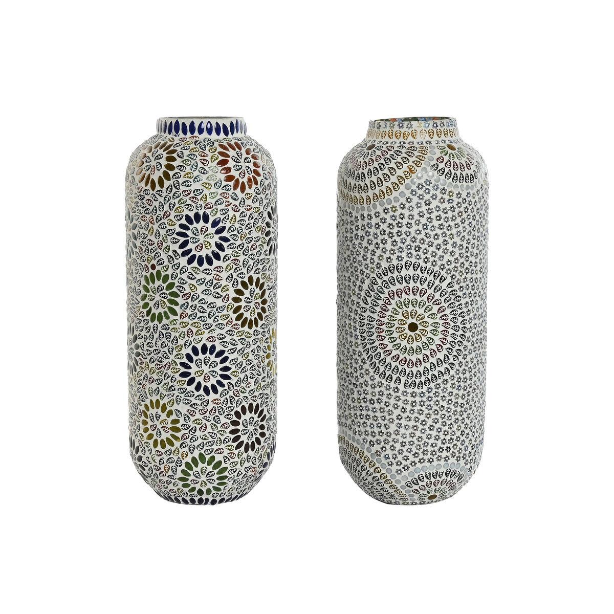 Lámpara de mesa Home ESPRIT Blanco Multicolor 25 W 220 V 17 x 17 x 44 cm (2 Unidades)
