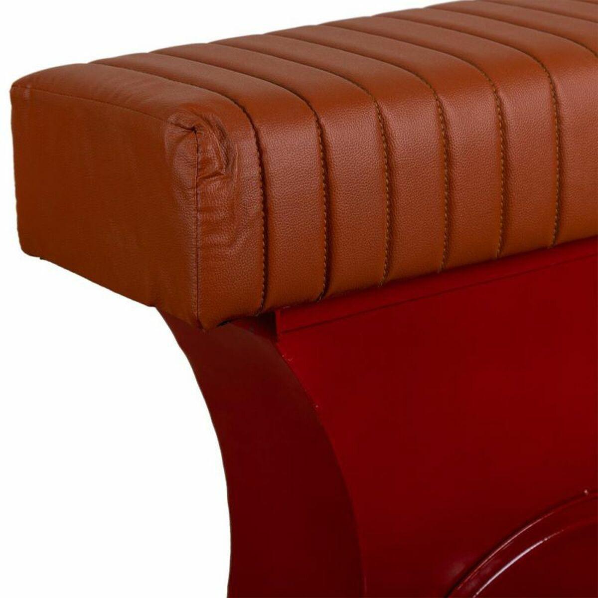 Taburete Alexandra House Living Rojo PVC Cuero Hierro 50 x 75 x 95 cm Moto