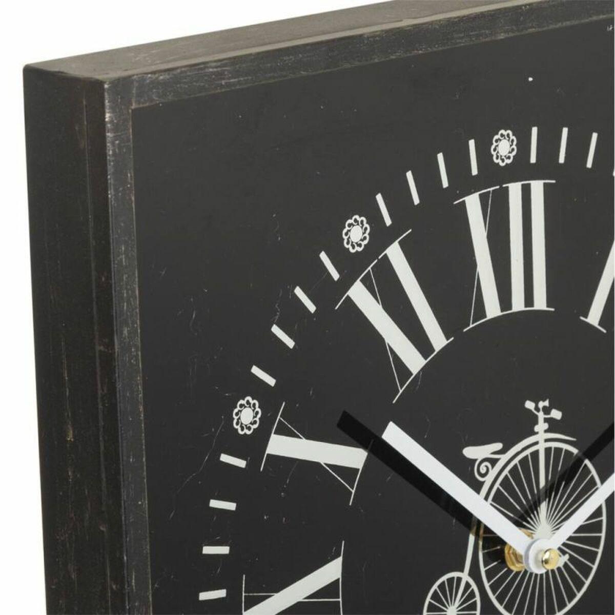 Reloj de Pared Alexandra House Living Negro Vidrio Hierro Madera MDF 76 x 3 x 36 cm