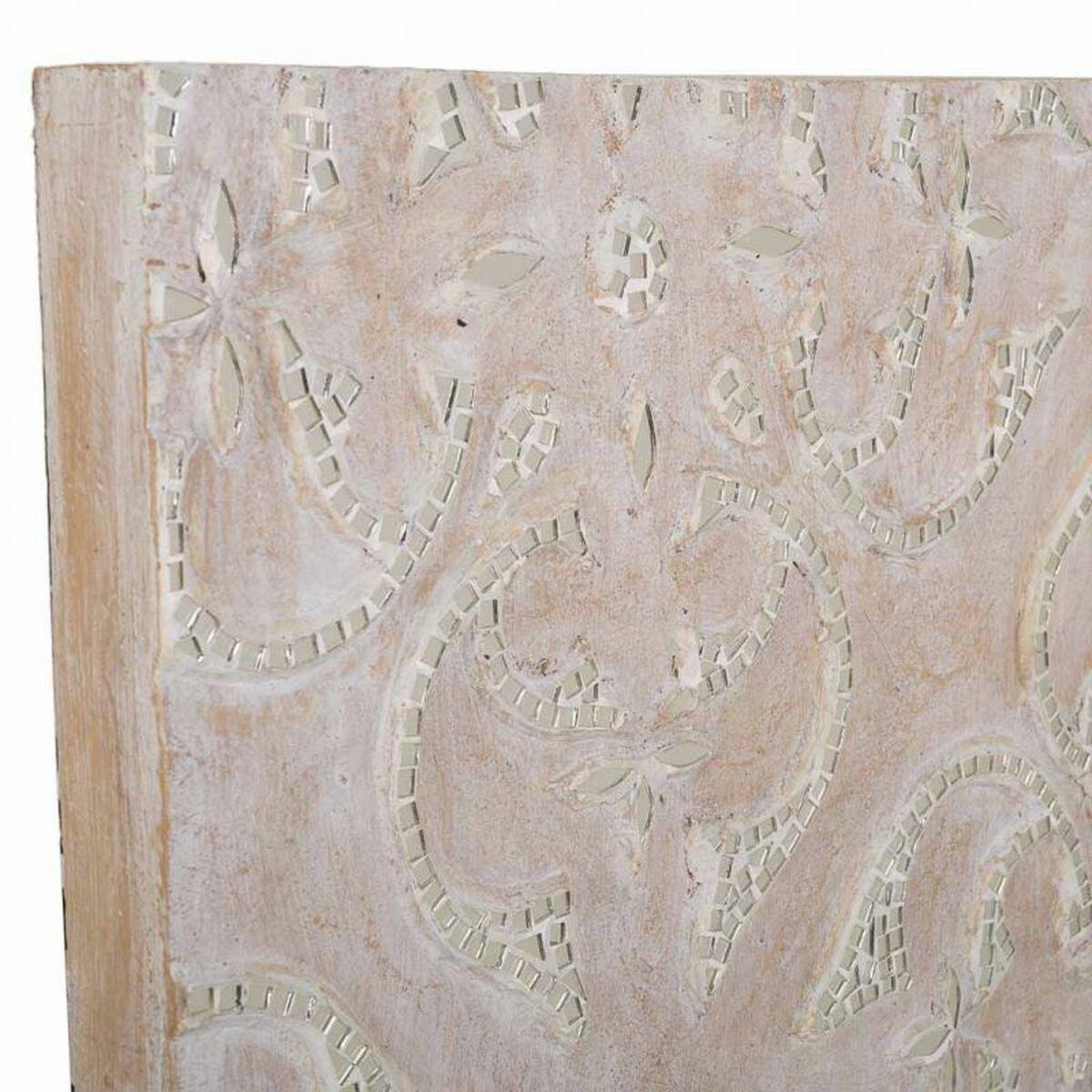 Decoración de Pared Alexandra House Living Natural Vidrio Madera MDF 80 x 4 x 100 cm
