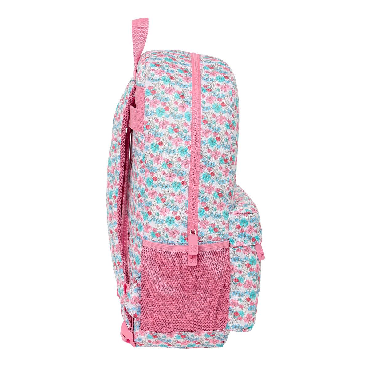 Mochila Escolar Moos Flores 30 x 46 x 14 cm