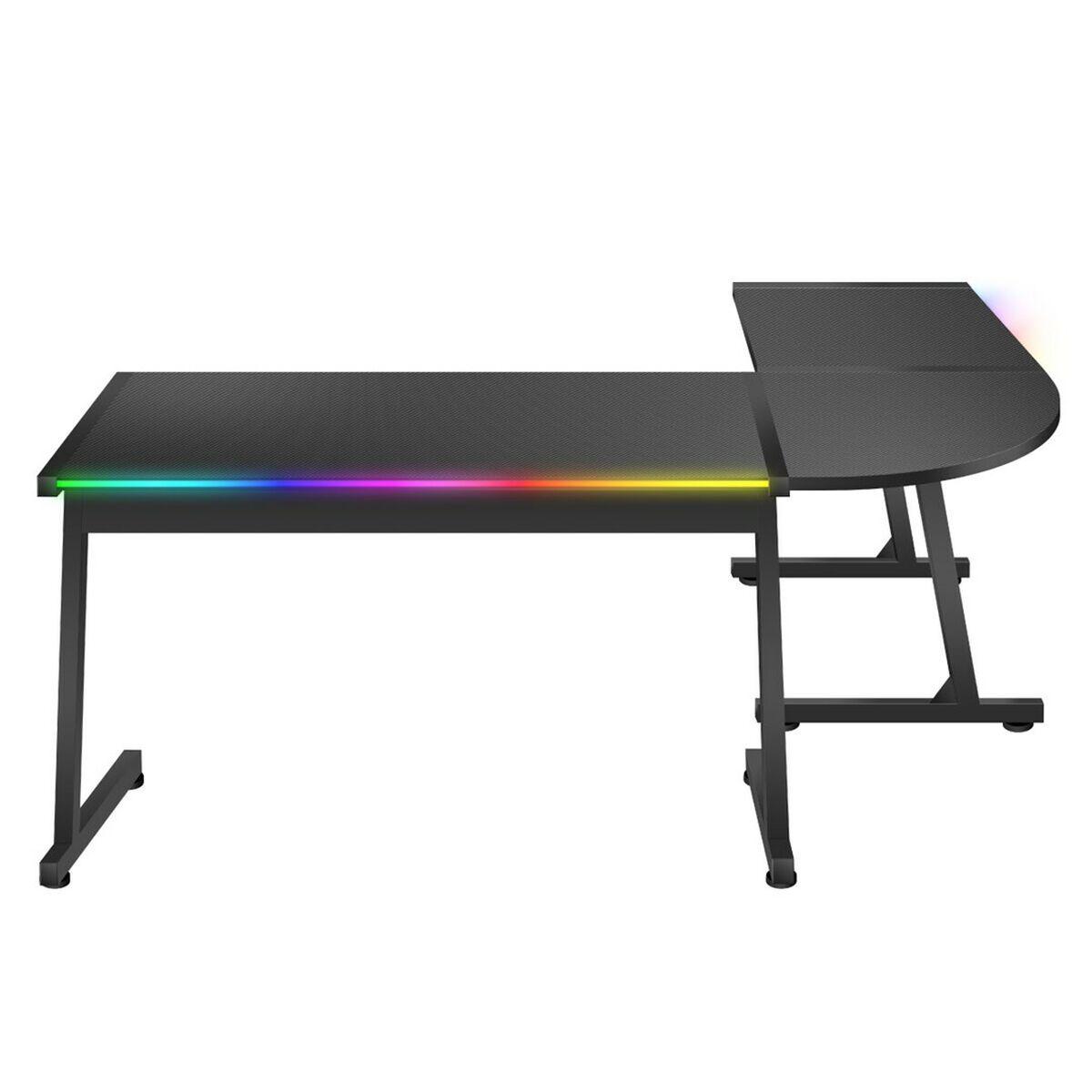 Mesa de Escritorio Gaming Huzaro HZ-Hero 6.0 Black RGB Negro Acero Fibra de carbono 147 x 74 x 112 cm