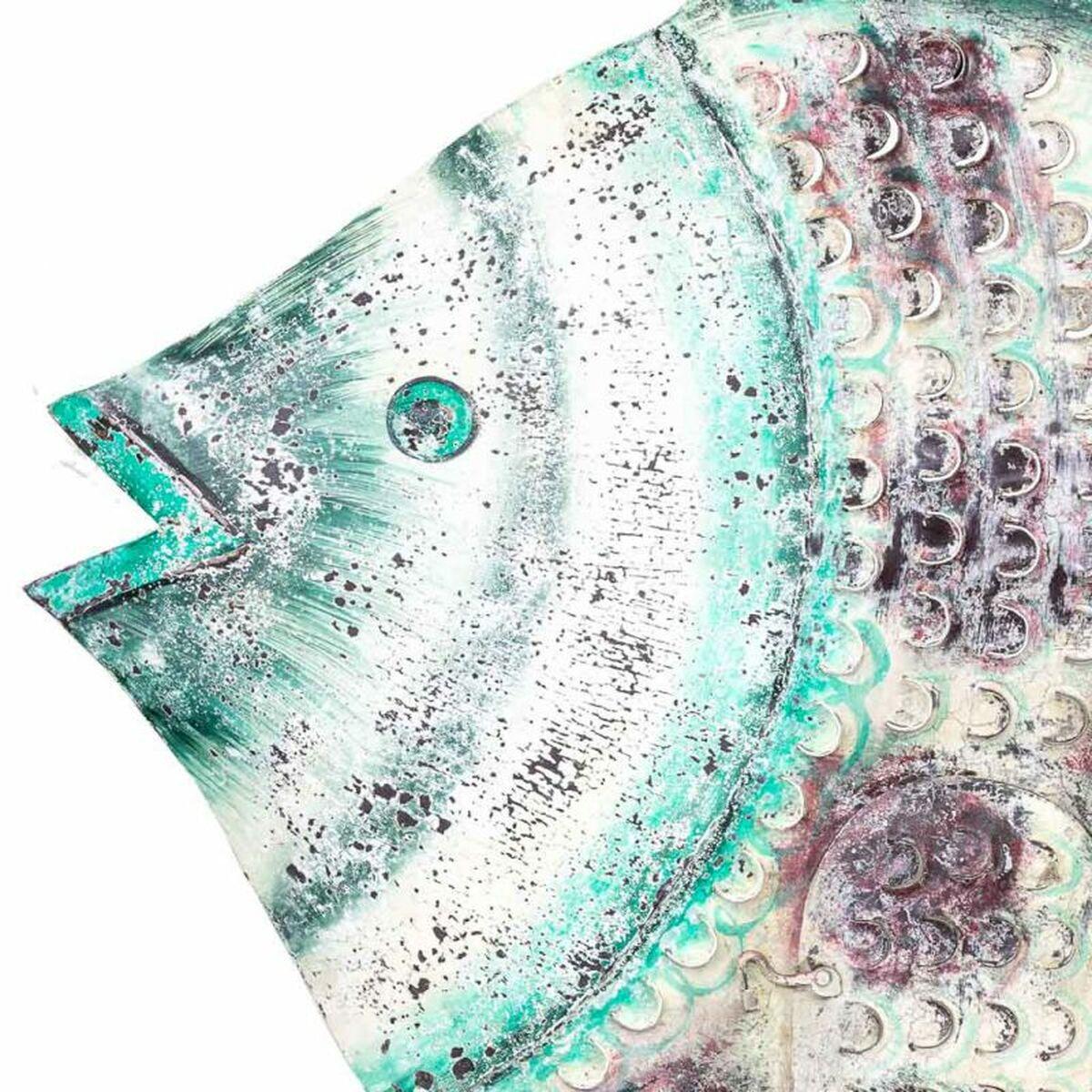Figura Decorativa Alexandra House Living Blanco Verde Madera de mango Pez 9 x 100 x 120 cm