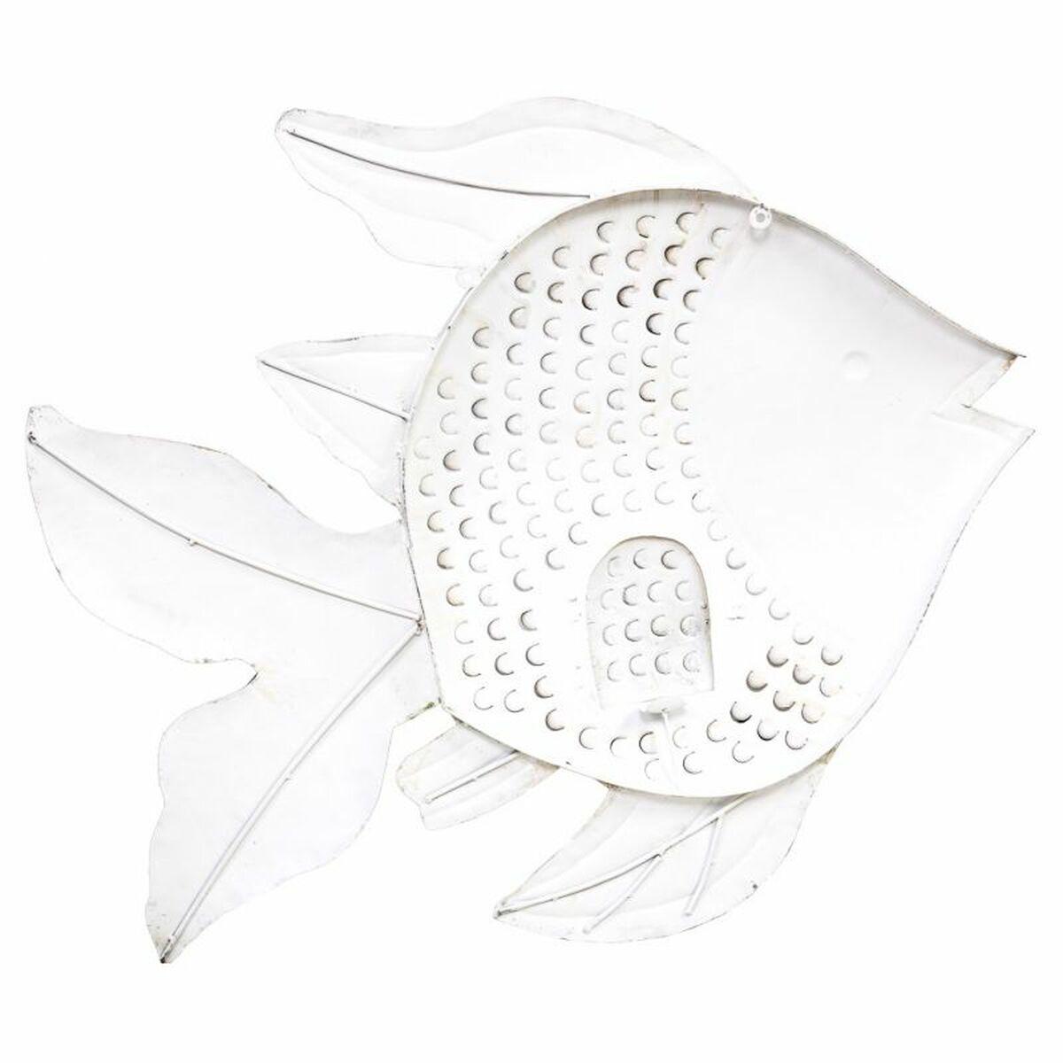 Figura Decorativa Alexandra House Living Blanco Verde Madera de mango Pez 9 x 100 x 120 cm