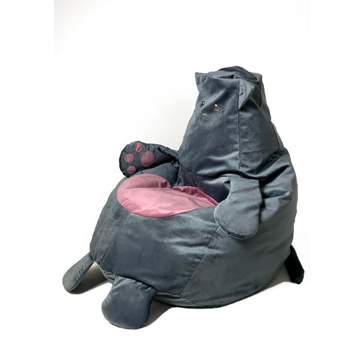 Puff GO GIFT Gris Oxford Gato 105 x 80 cm