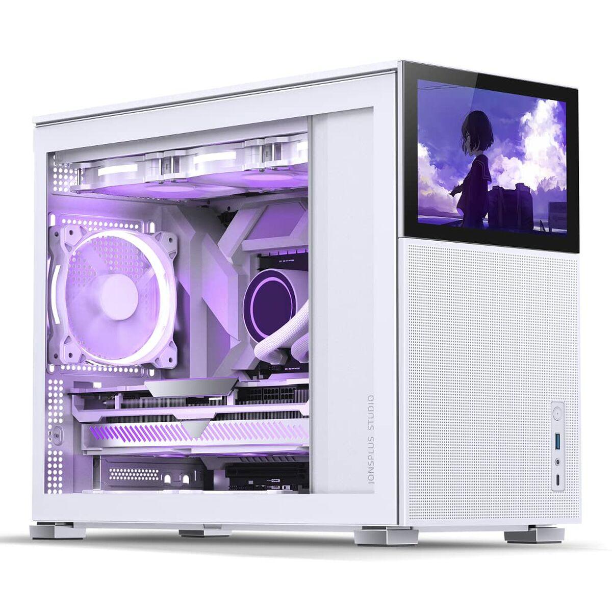 Caja Semitorre ATX Jonsbo D31 MESH WHITE SC Blanco Pantalla LCD