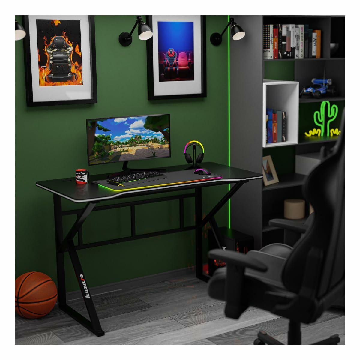 Mesa de Escritorio Gaming Huzaro HZ-Hero 1.6 Black Negro 120 x 75 x 60 cm