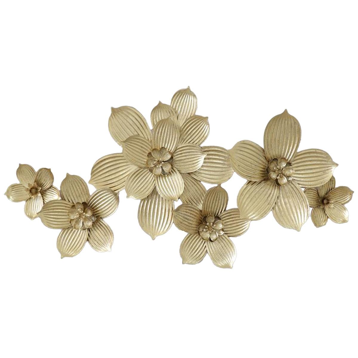 Decoración de Pared Alexandra House Living Dorado Metal Flor 92 x 46 x 5 cm