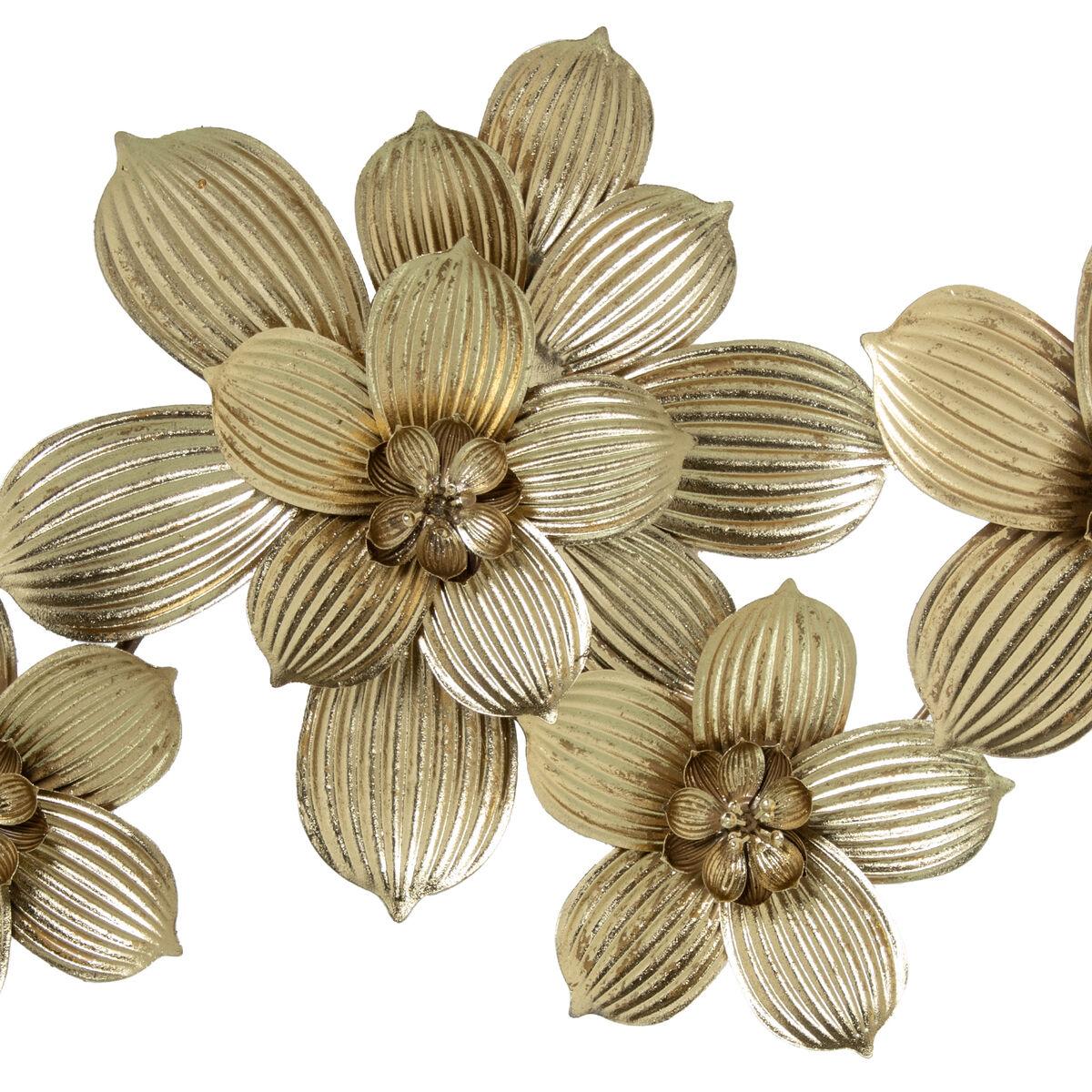 Decoración de Pared Alexandra House Living Dorado Metal Flor 92 x 46 x 5 cm