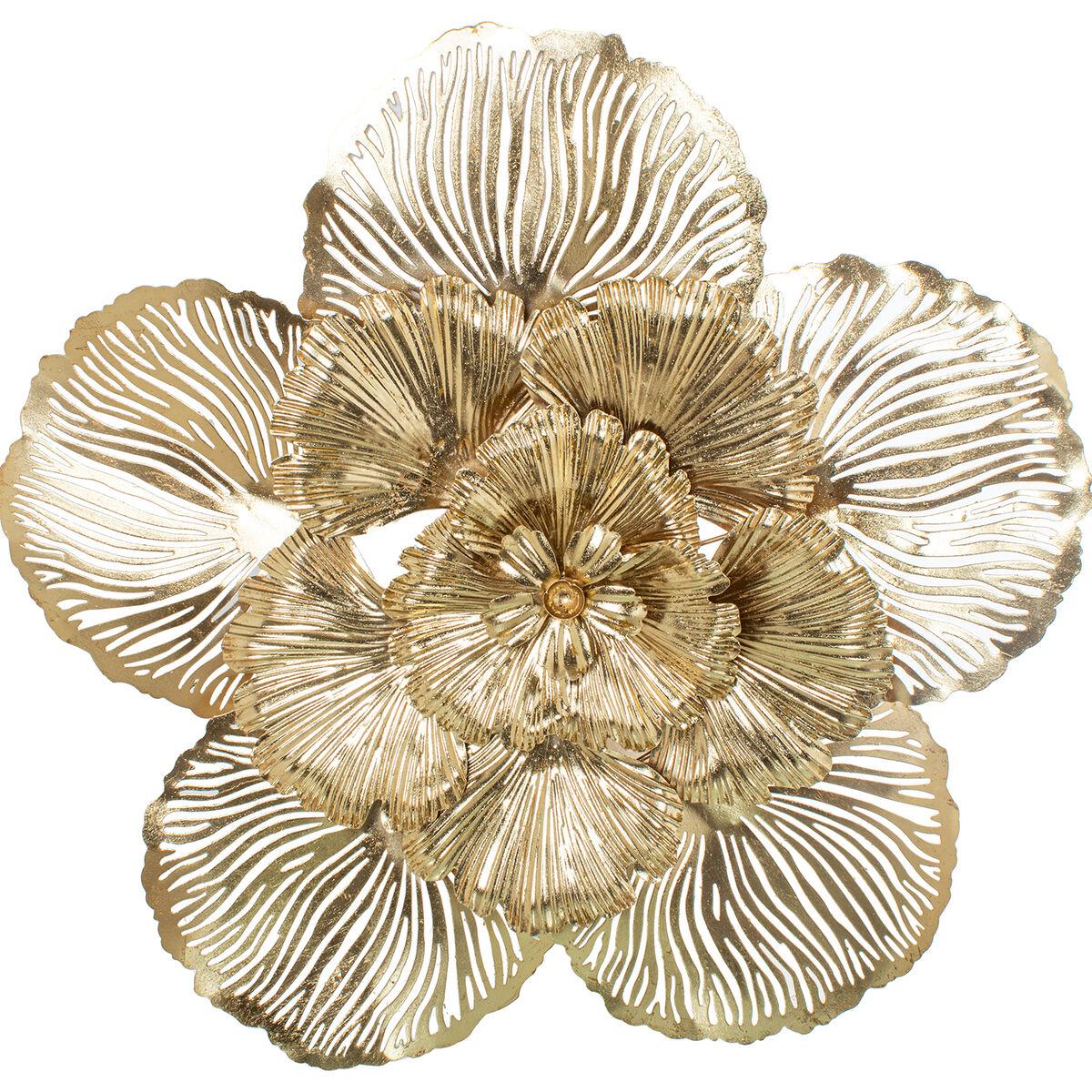 Decoración de Pared Alexandra House Living Dorado Metal Flor 69 x 69 x 7,5 cm