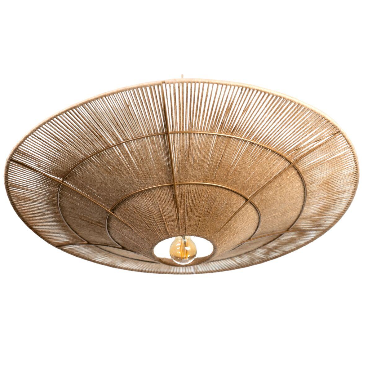 Lámpara de Techo Romimex Natural Yute Hierro 115 x 22 x 115 cm