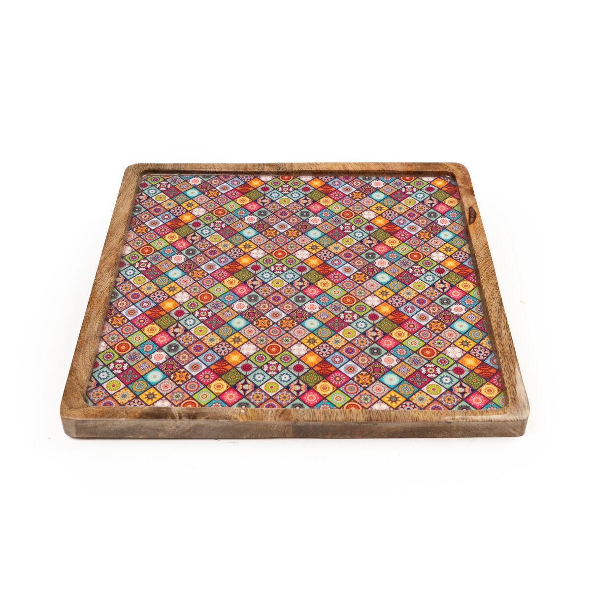 Bandeja de Aperitivos Romimex Rojo Madera de mango Cuadrada 30 x 2 x 30 cm
