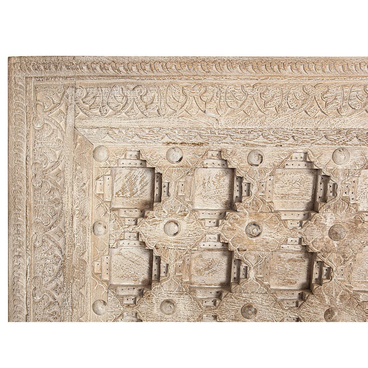 Cabecero de Cama Romimex Blanco Natural Madera de mango 120 x 10 x 160 cm