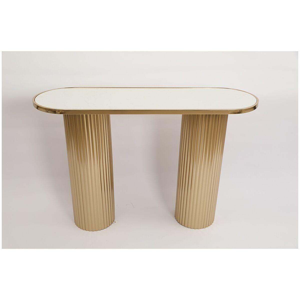 Consola Romimex Blanco Dorado Metal Mármol 118 x 78 x 38 cm