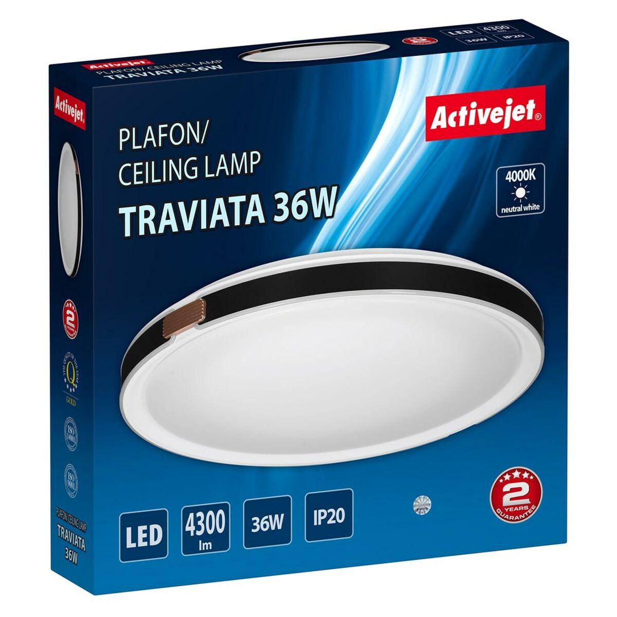 Lámpara de Techo Activejet AJE-TRAVIATA 36W Blanco Negro 80 36 W (4000 K)