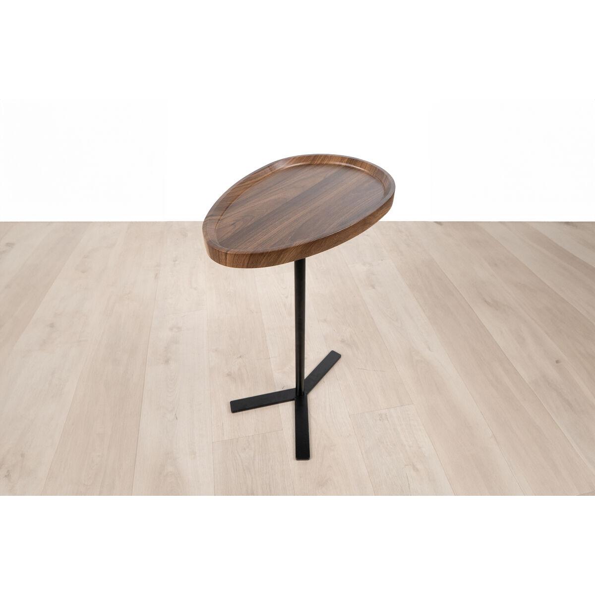 Mesa auxiliar Romimex Marrón Negro Madera Metal 45 x 63 x 30 cm