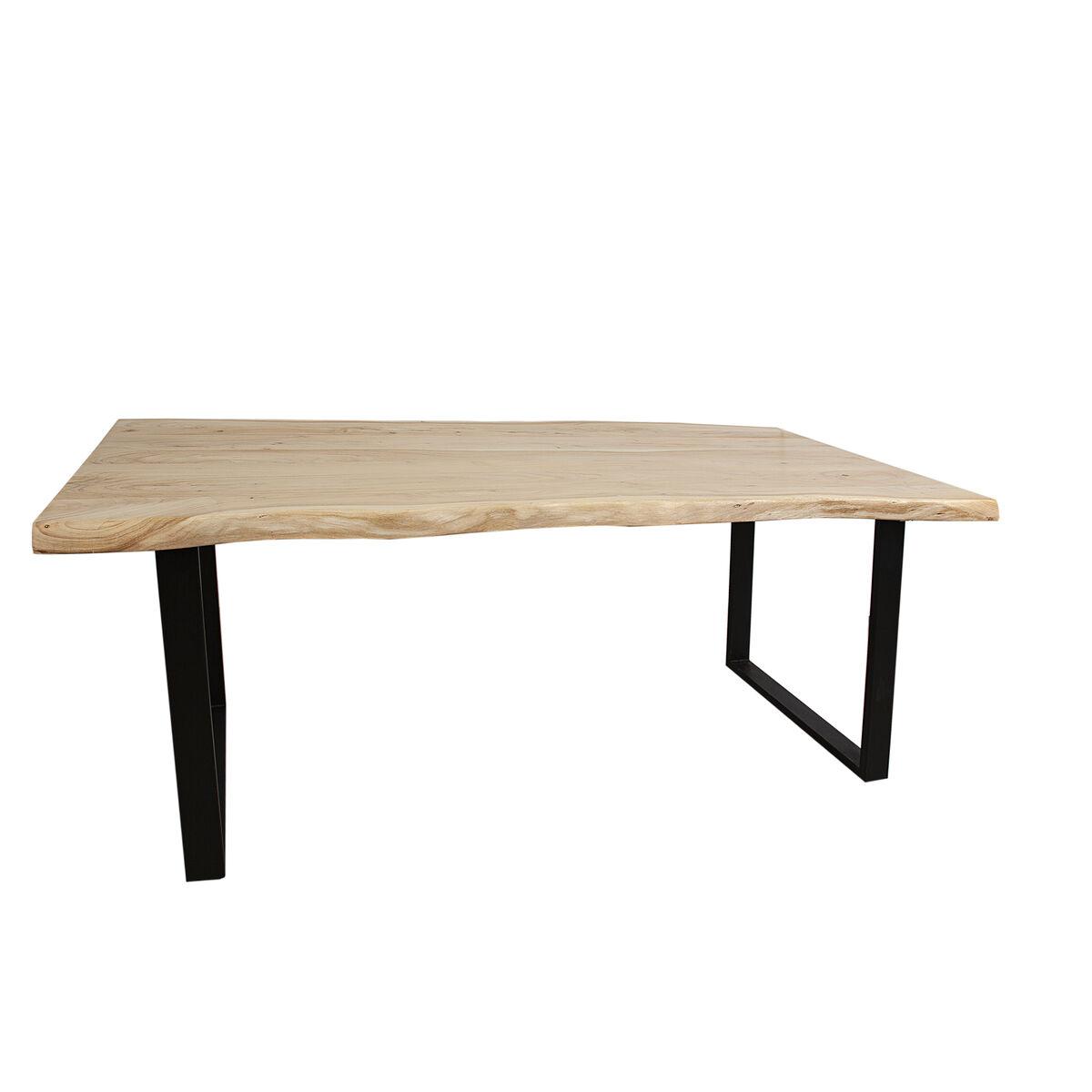 Mesa auxiliar Romimex Marrón Negro Madera de acacia 90 x 77 x 200 cm