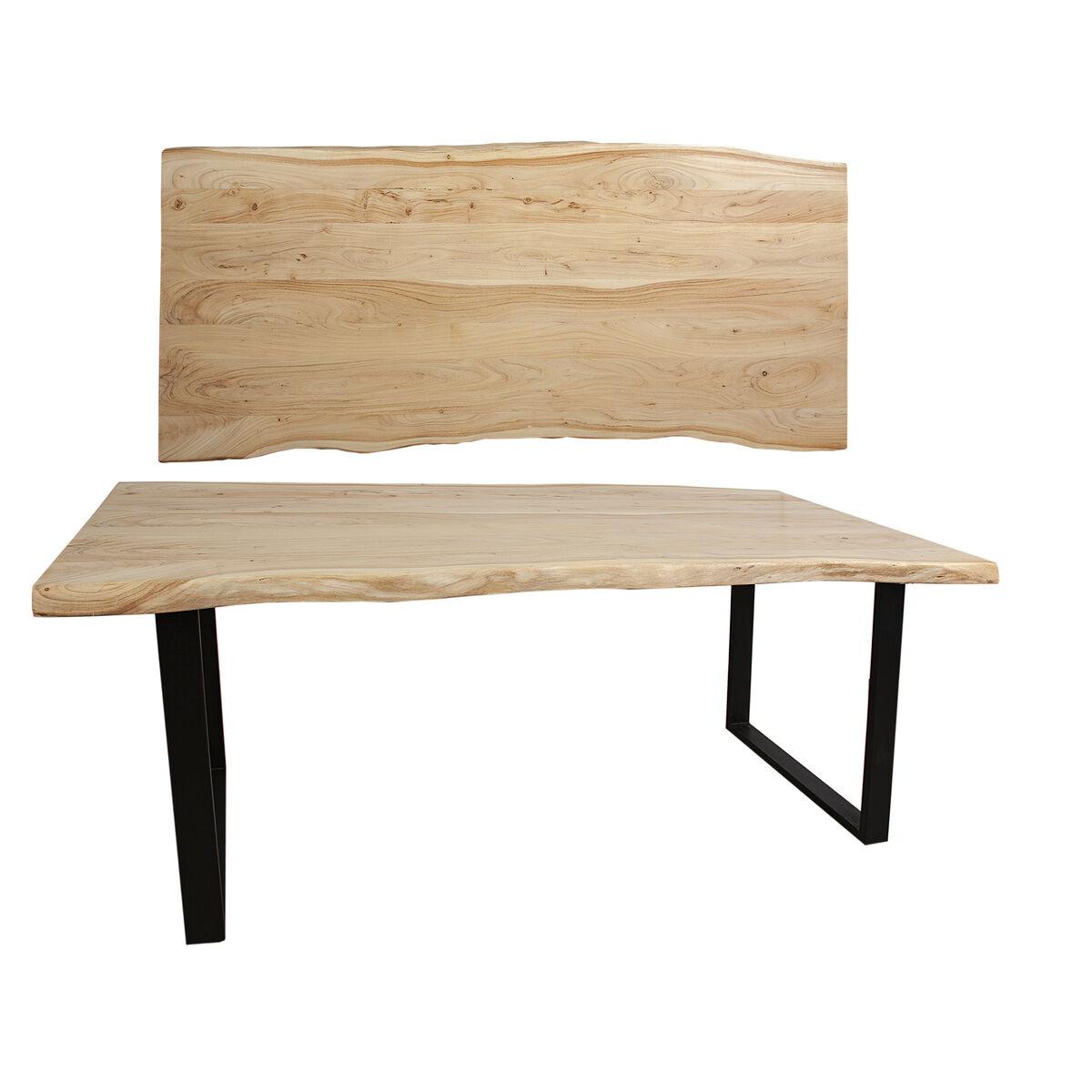 Mesa auxiliar Romimex Marrón Negro Madera de acacia 90 x 77 x 200 cm