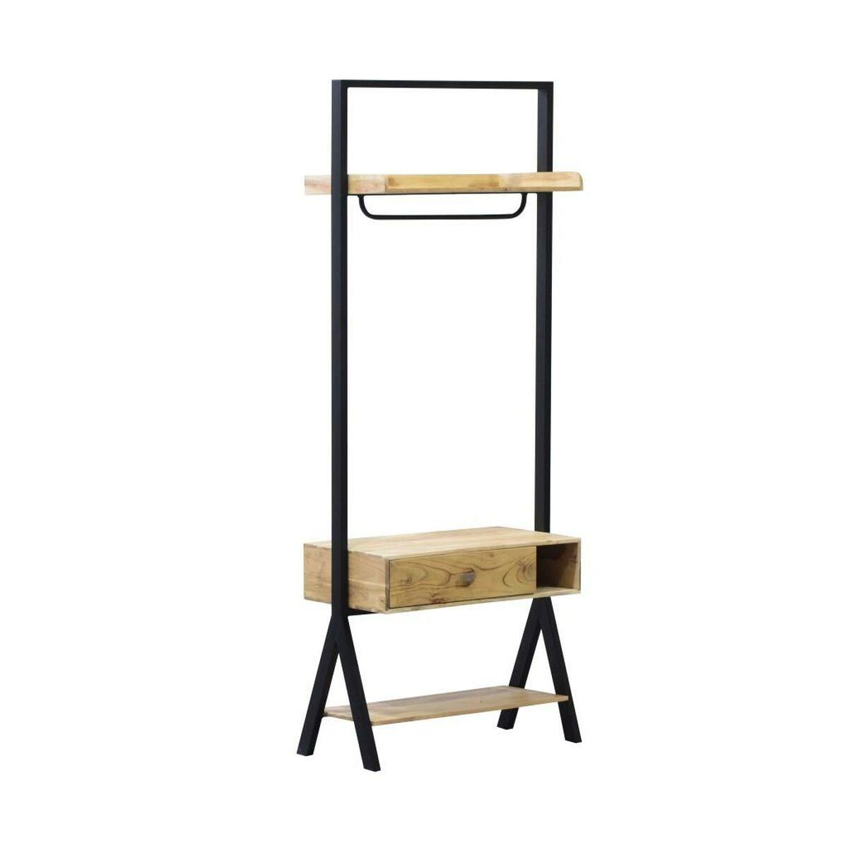 Banco Home ESPRIT Negro Natural 80 x 40 x 200 cm