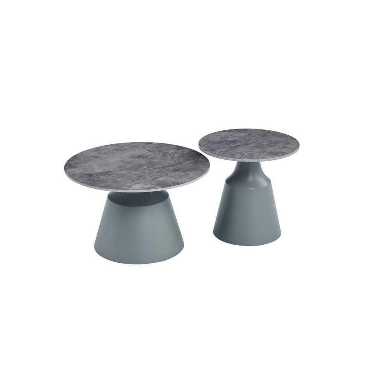 Mesita Auxiliar Home ESPRIT Gris 70 x 70 x 43 cm 70 x 70 x 1 cm