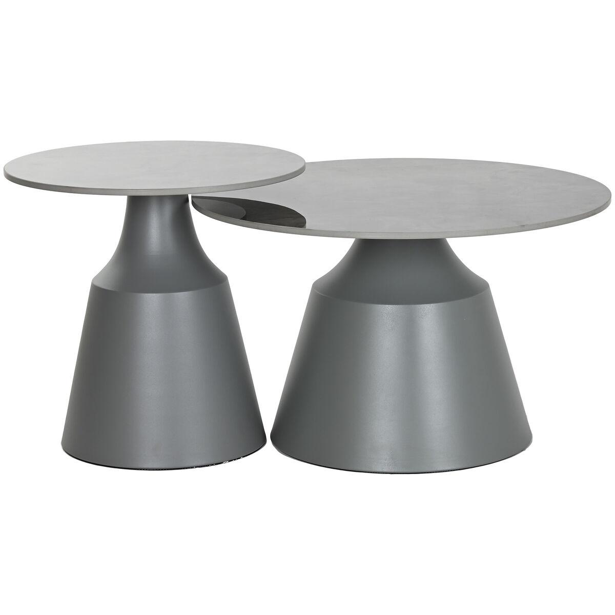 Mesita Auxiliar Home ESPRIT Gris 70 x 70 x 43 cm 70 x 70 x 1 cm