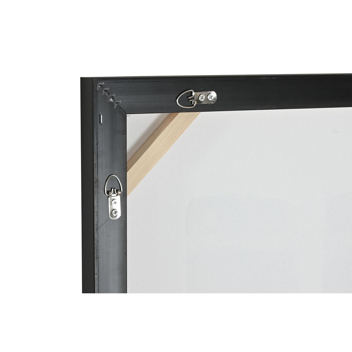 Lienzo Home ESPRIT Blanco Negro Poliestireno Lienzo Abstracto Moderno 104 x 4 x 103,5 cm (2 Unidades)