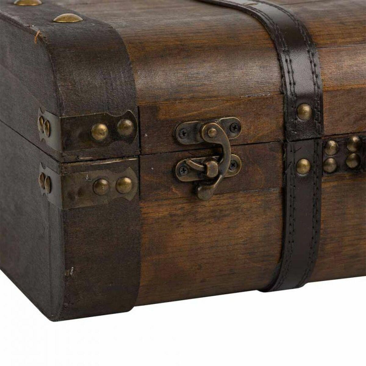 Maleta decorativa Alexandra House Living Marrón PVC Madera Metal Vintage 30 x 16 x 45 cm 38 x 24 x 13,5 cm Decorativo 2 Piezas