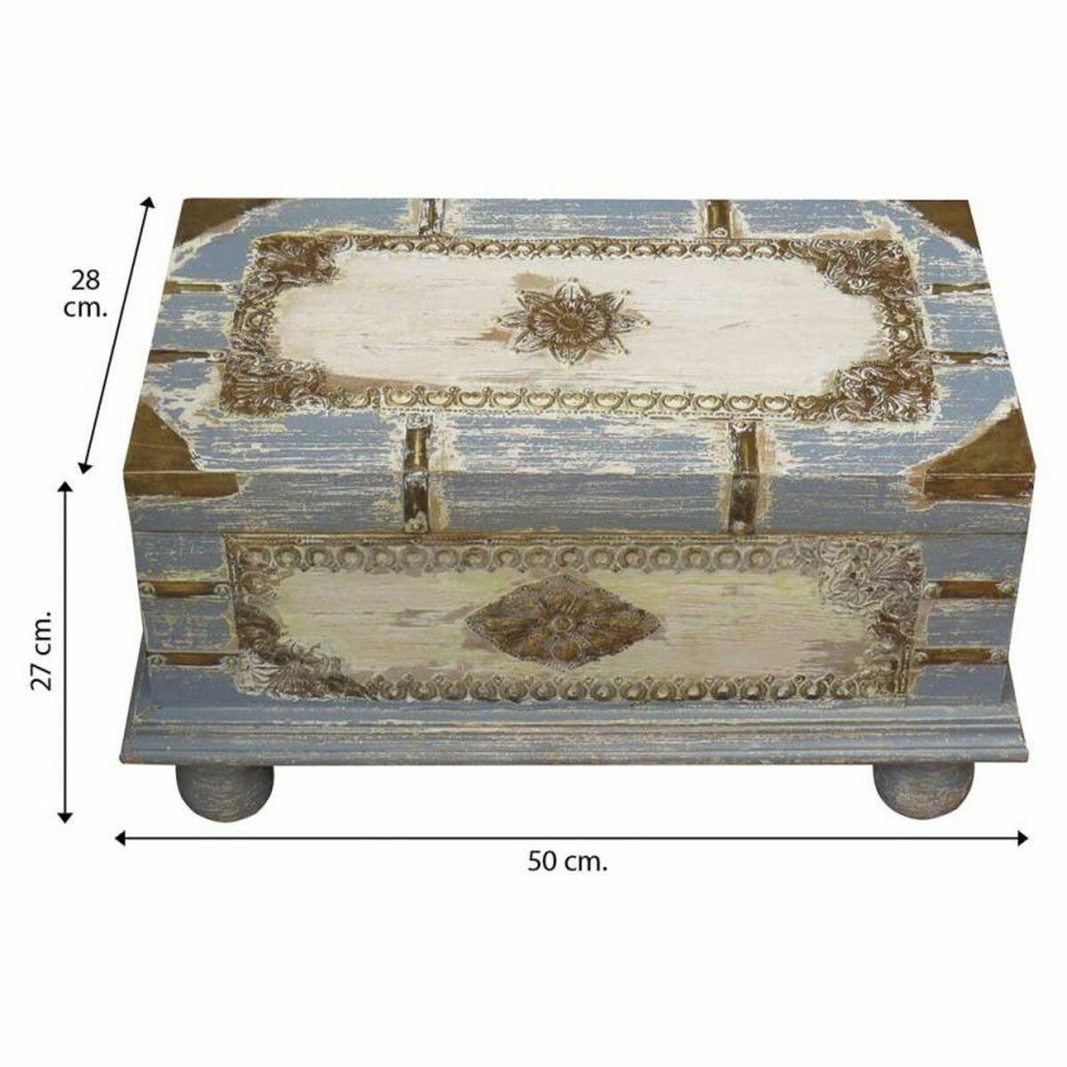 Baúl Alexandra House Living Gris Madera de mango 28 x 27 x 50 cm Estilo artesanal
