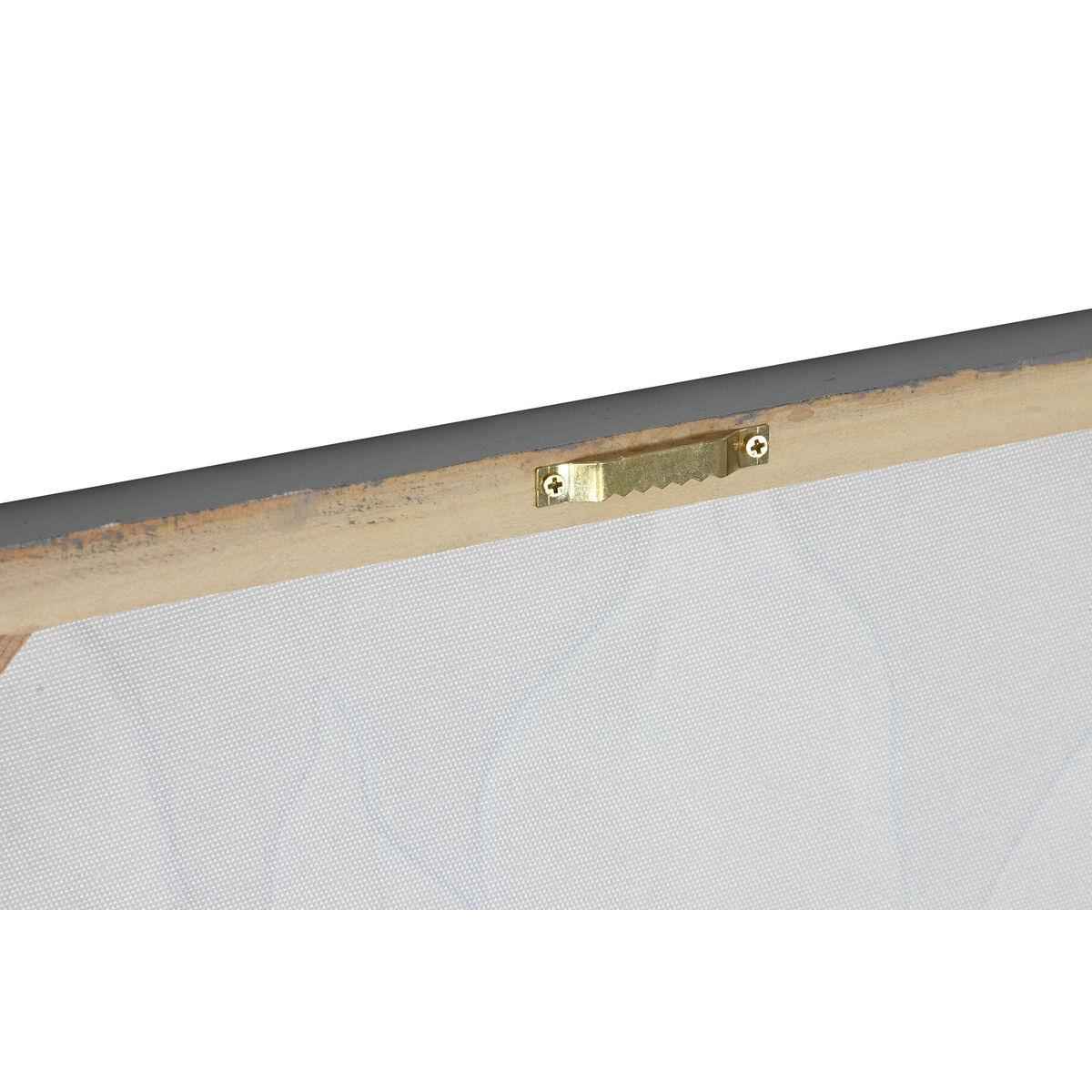 Cuadro Home ESPRIT Blanco Beige Lienzo Madera MDF Flor Romántico 50 x 2,5 x 50 cm (2 Unidades)