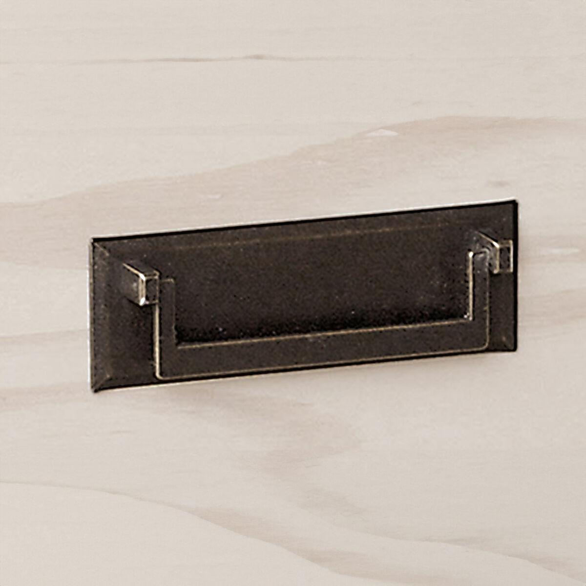 Mesita de Noche Alexandra House Living Blanco Metal Madera de pino 43 x 50 x 32 cm 3 cajones