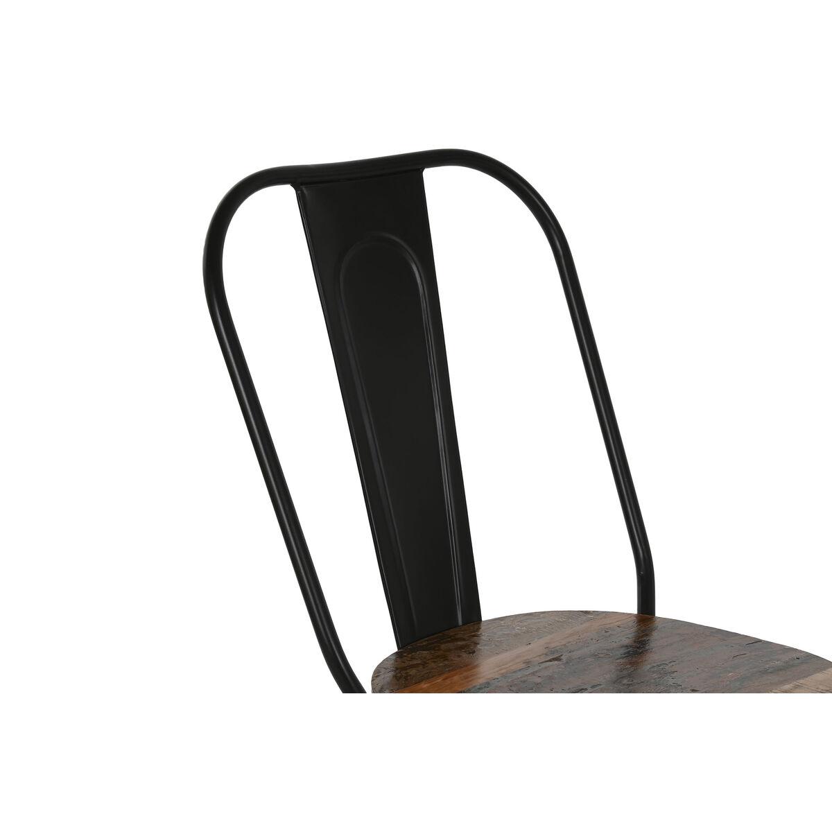 Silla de Comedor Home ESPRIT Negro Marrón oscuro Madera Metal 48 x 55 x 92 cm