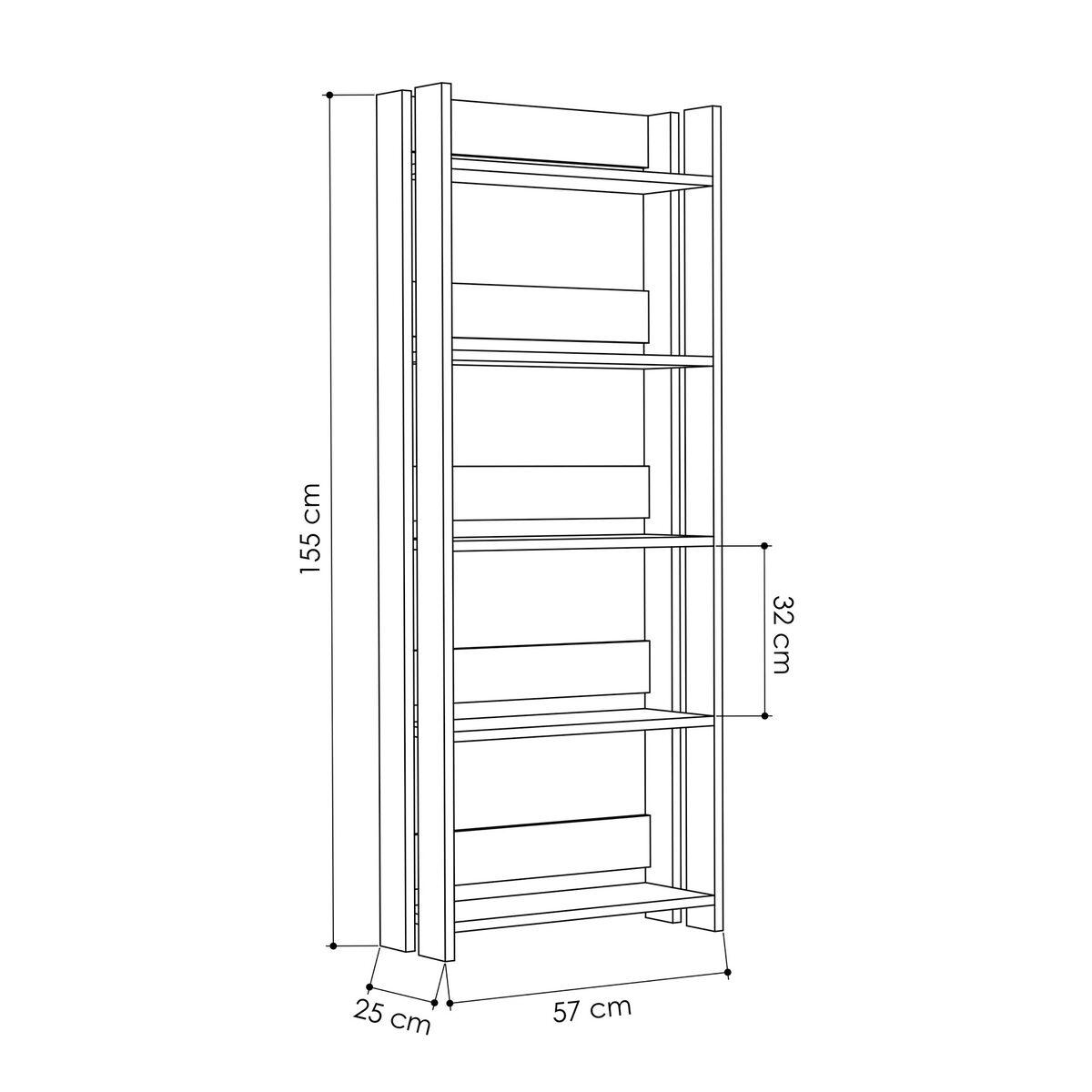 Librería Alexandra House Living Blanco Madera MDP 57 x 155 x 25 cm 5 Estantes