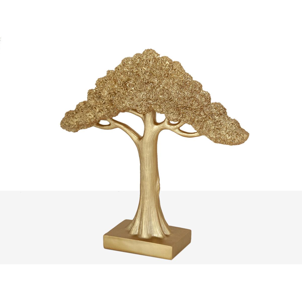 Escultura Romimex Dorado Árbol 34 x 33 x 9 cm