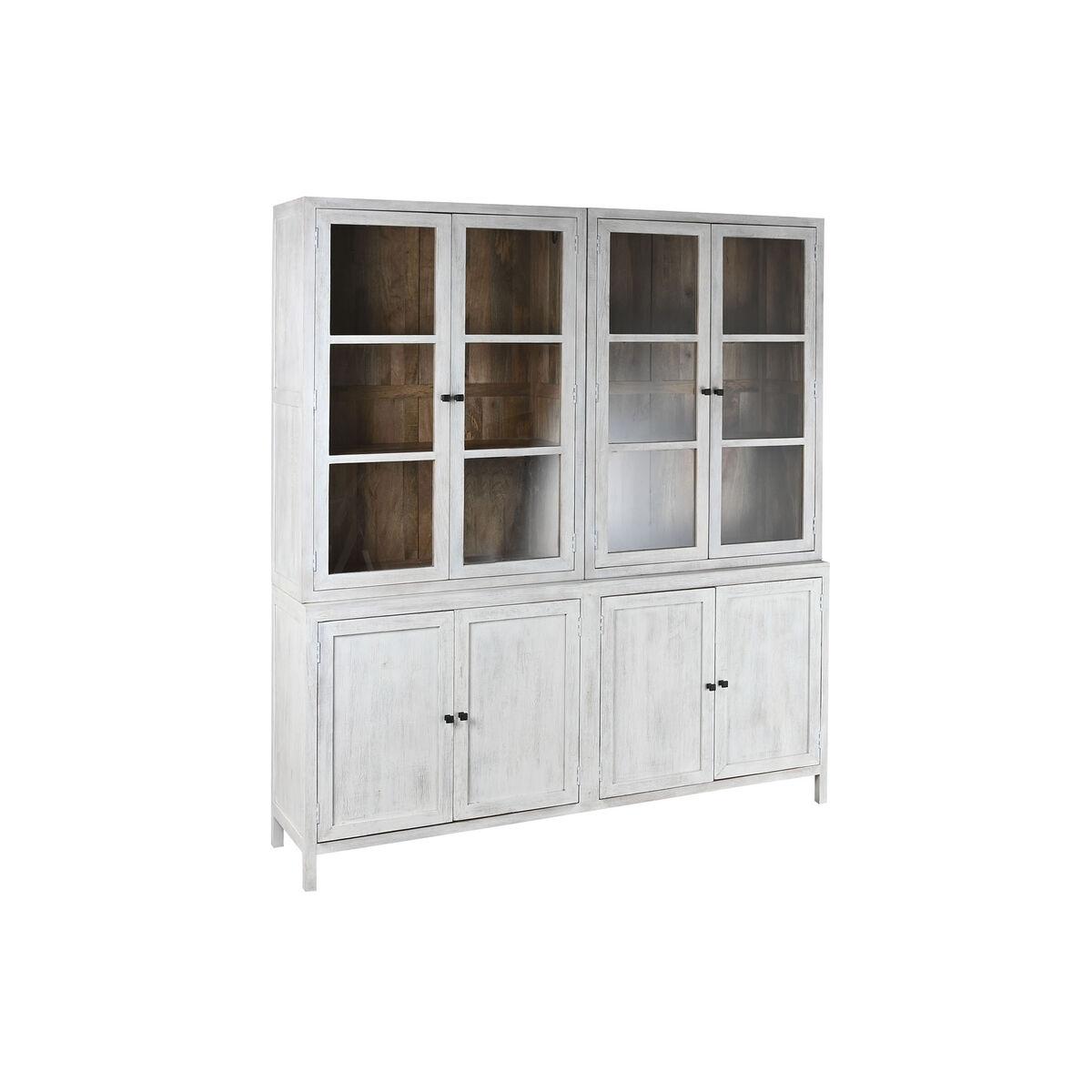 Vitrina Home ESPRIT Blanco Cristal Madera de mango 200 x 45 x 230 cm