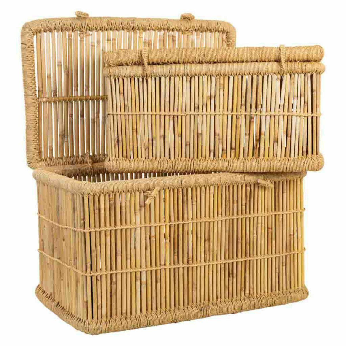 Cesto para la Ropa Sucia Alexandra House Living Natural Bambú Cuerda 52 x 40 x 70 cm 62 x 42 x 32 cm 2 Piezas