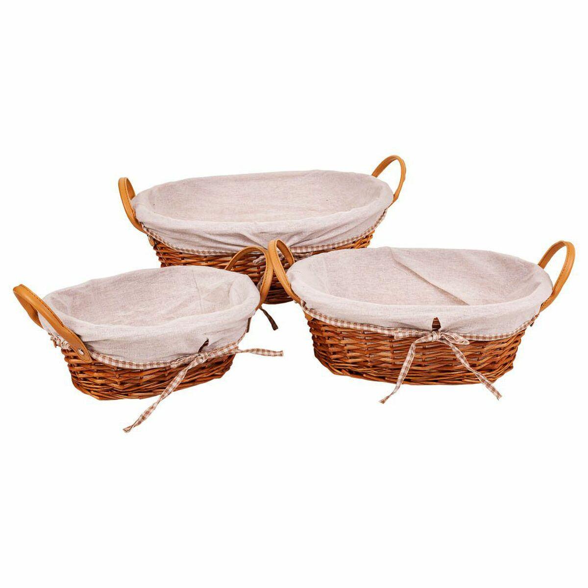 Juego de Cestos Alexandra House Living Mimbre Madera de sauce 38 x 29 x 14 cm 34 x 16 x 44 cm 31,5 x 23,5 x 12 cm 3 Piezas
