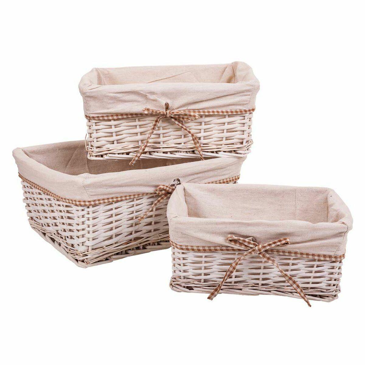 Juego de Cestos Alexandra House Living Mimbre Madera de sauce 31 x 17 x 41 cm 36 x 27 x 15 cm 31 x 22 x 14 cm 3 Piezas
