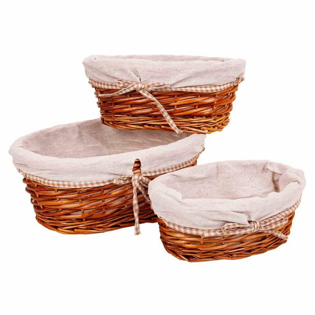 Juego de Cestos Alexandra House Living Mimbre Madera de sauce 26 x 15 x 36 cm 31 x 21 x 13 cm 26 x 17 x 11 cm 3 Piezas