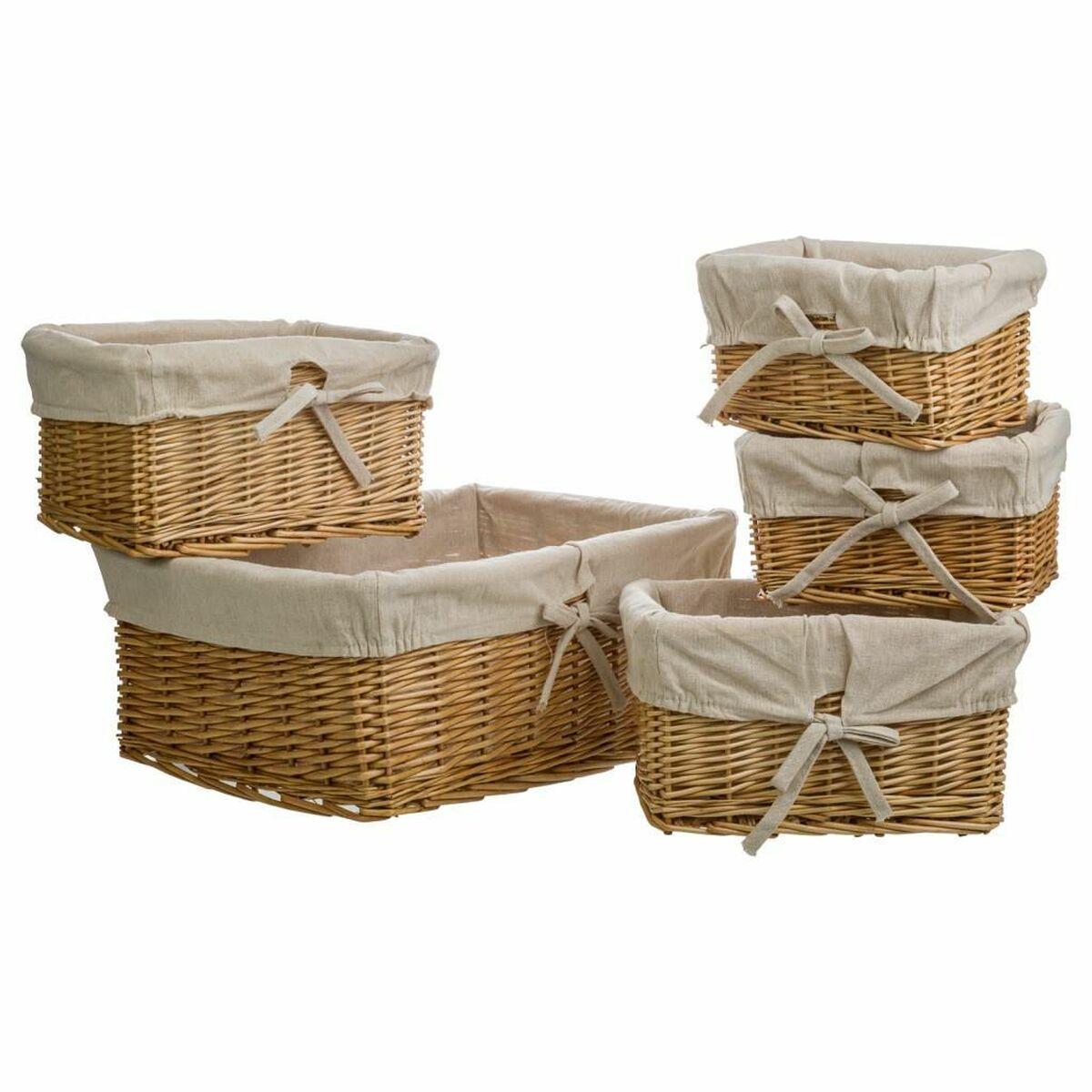 Juego de Cestas Alexandra House Living 32 x 17 x 42 cm 26,5 x 19,5 x 14,5 cm 22 x 15 x 12 cm Mimbre 5 Piezas