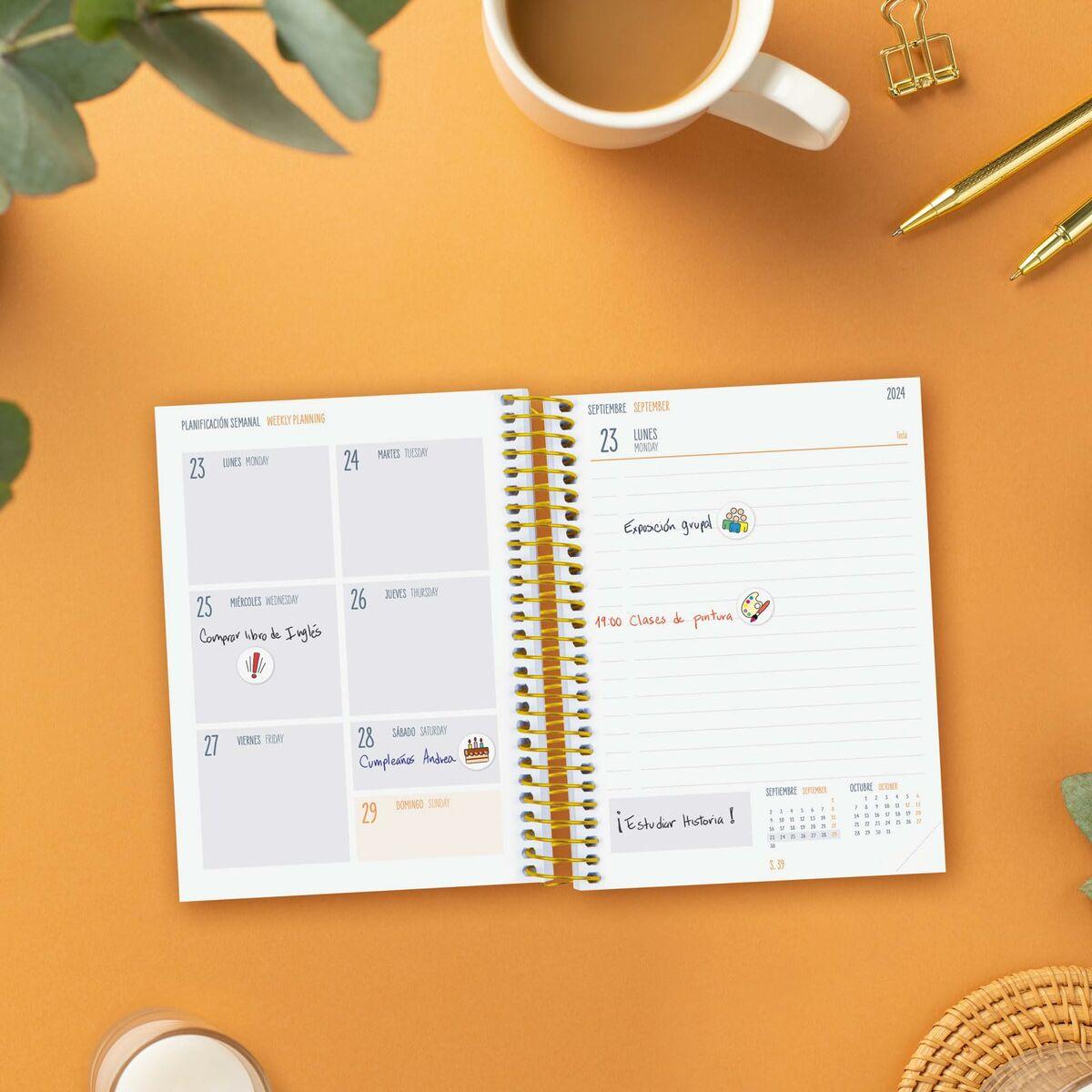 Agenda Finocam Tiger Multicolor 1/8 12 x 16,4 cm 2024-2025