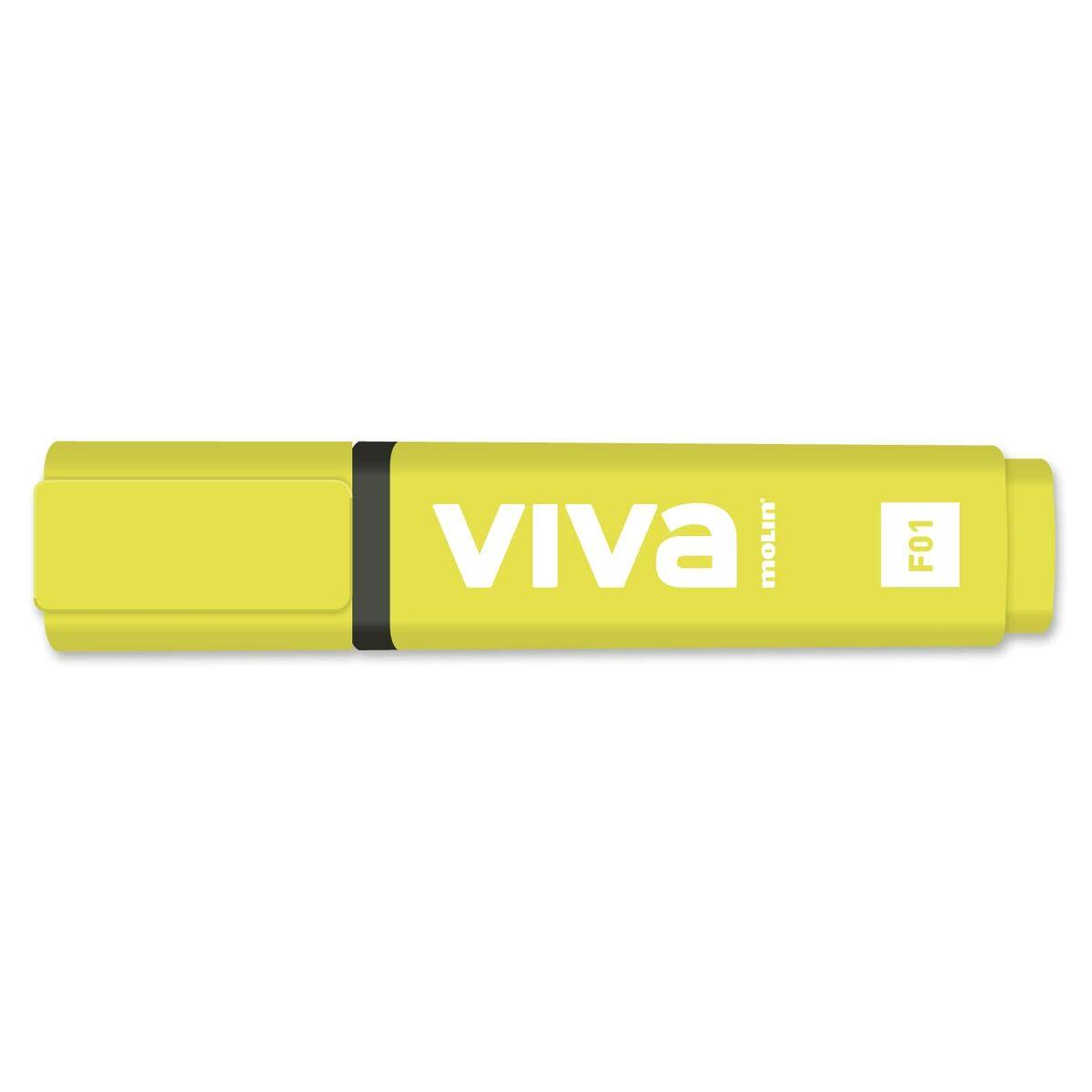 Marcador Fluorescente Molin Viva Amarillo (10 Unidades)