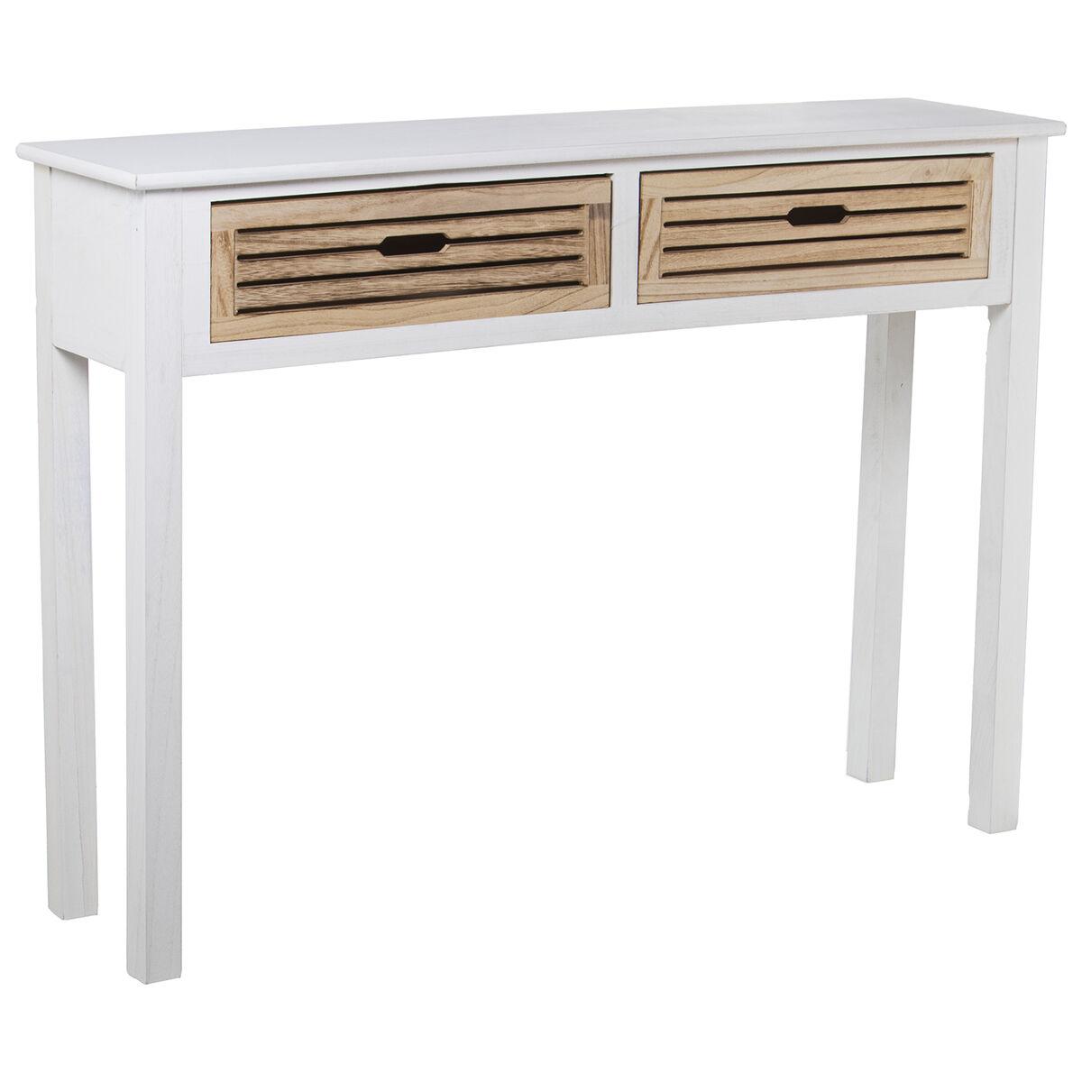 Consola Alexandra House Living Blanco Marrón Madera 110 x 80 x 28 cm