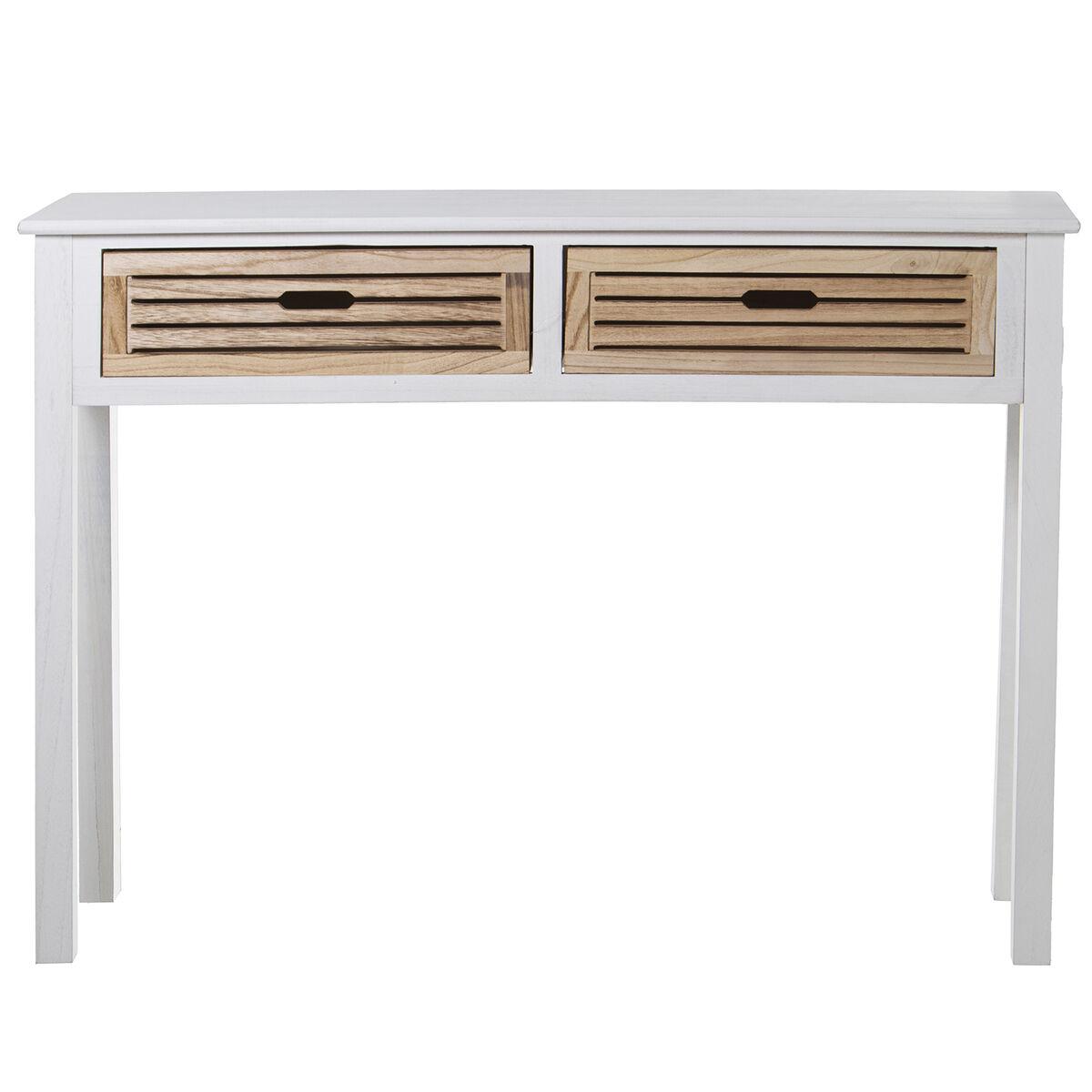Consola Alexandra House Living Blanco Marrón Madera 110 x 80 x 28 cm