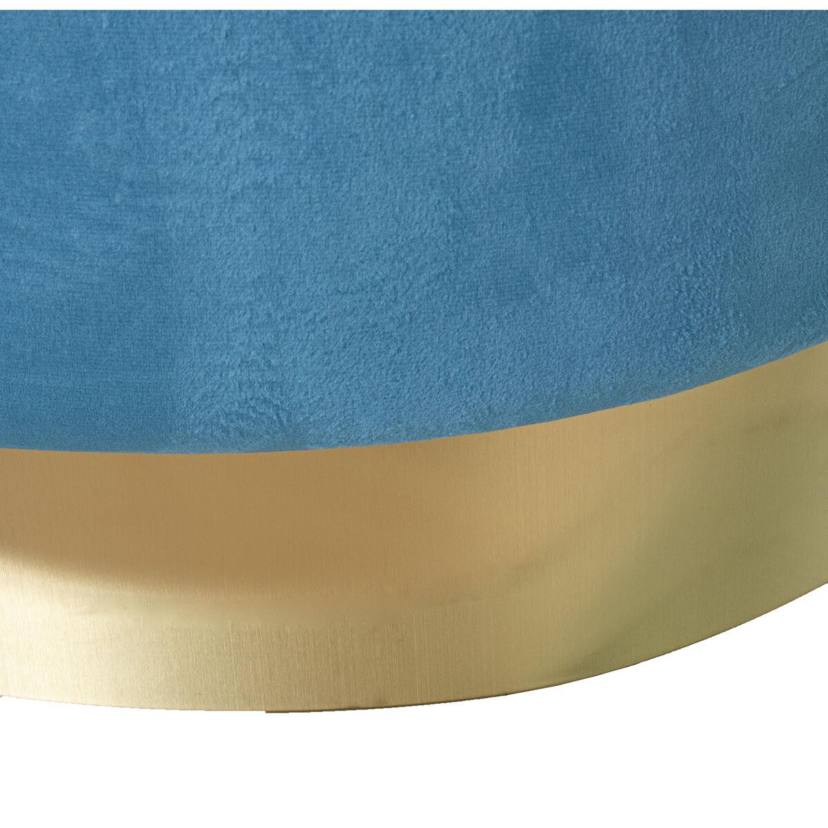 Puff Alexandra House Living Azul Dorado Terciopelo Madera 8 x 35 x 55 cm