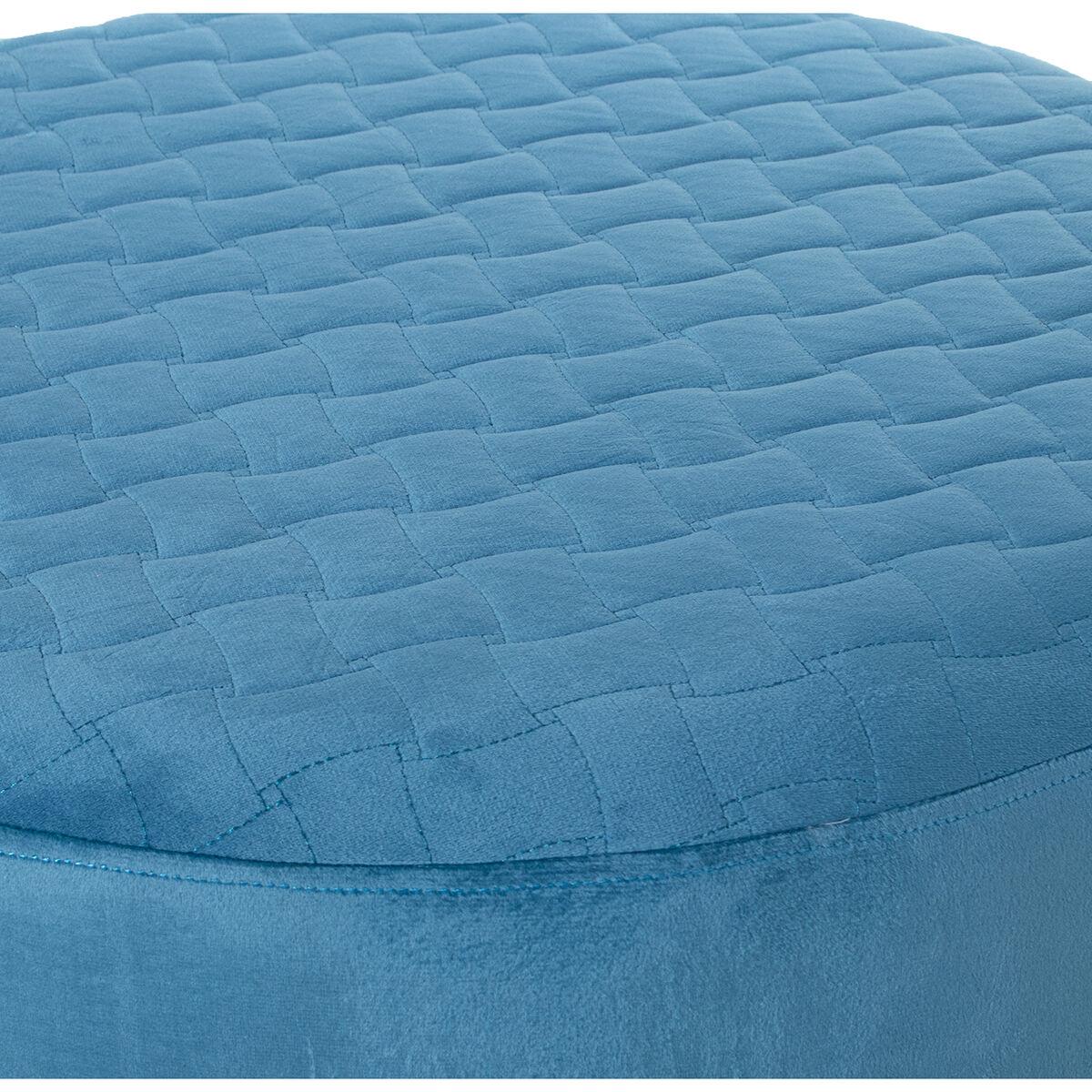 Puff Alexandra House Living Azul Dorado Terciopelo Madera 8 x 35 x 55 cm